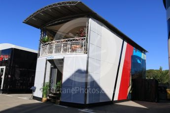 World © Octane Photographic Ltd. Manor Racing hospitality unit. Thursday 12th May 2016, F1 Spanish GP Set up, Circuit de Barcelona Catalunya, Spain. Digital Ref :1532CB7D6324
