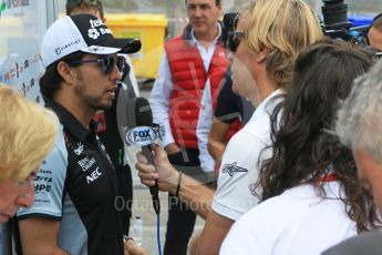 World © Octane Photographic Ltd. Sahara Force India VJM09 - Sergio Perez. Thursday 12th May 2016, F1 Spanish GP Set up, Circuit de Barcelona Catalunya, Spain. Digital Ref : 1532CB7D6452