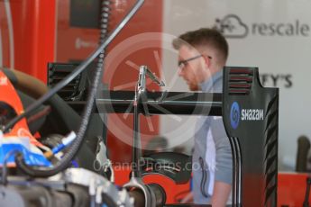 World © Octane Photographic Ltd. Manor Racing MRT05. Thursday 12th May 2016, F1 Spanish GP Set up, Circuit de Barcelona Catalunya, Spain. Digital Ref : 1532LB1D3282