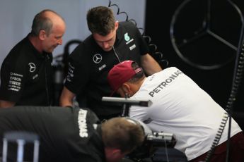 World © Octane Photographic Ltd. Mercedes AMG Petronas W07 Hybrid – Lewis Hamilton. Thursday 12th May 2016, F1 Spanish GP Set up, Circuit de Barcelona Catalunya, Spain. Digital Ref : 1532LB1D3301