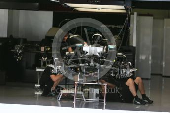 World © Octane Photographic Ltd. Mercedes AMG Petronas W07 Hybrid. Thursday 12th May 2016, F1 Spanish GP Set up, Circuit de Barcelona Catalunya, Spain. Digital Ref :