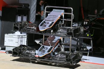 World © Octane Photographic Ltd. Sahara Force India VJM09. Thursday 12th May 2016, F1 Spanish GP Set up, Circuit de Barcelona Catalunya, Spain. Digital Ref : 1532LB5D2983