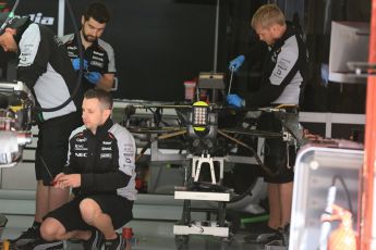 World © Octane Photographic Ltd. Sahara Force India VJM09. Thursday 12th May 2016, F1 Spanish GP Set up, Circuit de Barcelona Catalunya, Spain. Digital Ref : 1532LB5D2999