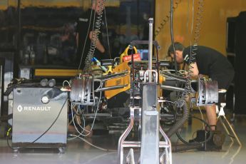World © Octane Photographic Ltd. Renault Sport F1 Team RS16. Thursday 12th May 2016, F1 Spanish GP Set up, Circuit de Barcelona Catalunya, Spain. Digital Ref : 1532LB5D3003