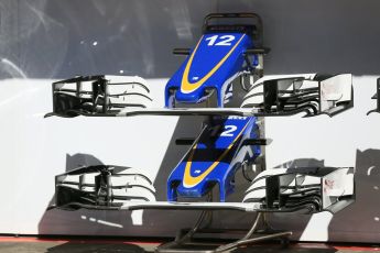 World © Octane Photographic Ltd. Sauber F1 Team C35. Thursday 12th May 2016, F1 Spanish GP Set up, Circuit de Barcelona Catalunya, Spain. Digital Ref : 1532LB5D3024