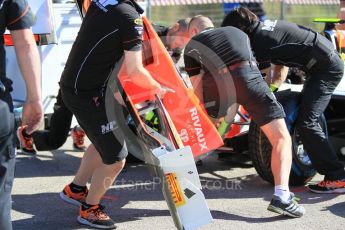 World © Octane Photographic Ltd. MP Motorsport - GP2/11 – Practice pitstop. Thursday 12th May 2016, GP2 Thursday setup, Circuit de Barcelona Catalunya, Spain. Digital Ref :1533CB1D1935