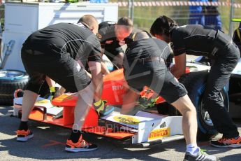 World © Octane Photographic Ltd. MP Motorsport - GP2/11 – Practice pitstop. Thursday 12th May 2016, GP2 Thursday setup, Circuit de Barcelona Catalunya, Spain. Digital Ref :1533CB1D1938