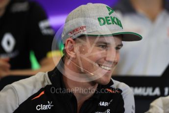 World © Octane Photographic Ltd. F1 USA Grand Prix, Austin Texas – Circuit of the Americas (COTA) Drivers’ Press Conference. Thursday 20th October 2016. Sahara Force India - Nico Hulkenberg. Digital Ref :1739LB1D8939