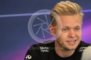 World © Octane Photographic Ltd. F1 USA Grand Prix, Austin Texas – Circuit of the Americas (COTA) Drivers’ Press Conference. Thursday 20th October 2016. Renault Sport F1 Team RS16 - Kevin Magnussen. Digital Ref :1739LB1D8950