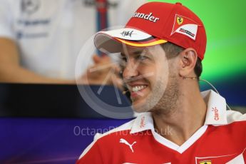 World © Octane Photographic Ltd. F1 USA Grand Prix, Austin Texas – Circuit of the Americas (COTA) Drivers’ Press Conference. Thursday 20th October 2016. Scuderia Ferrari – Sebastian Vettel. Digital Ref :1739LB1D8957