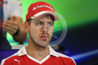 World © Octane Photographic Ltd. F1 USA Grand Prix, Austin Texas – Circuit of the Americas (COTA) Drivers’ Press Conference. Thursday 20th October 2016. Scuderia Ferrari – Sebastian Vettel. Digital Ref :1739LB1D8991