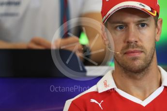 World © Octane Photographic Ltd. F1 USA Grand Prix, Austin Texas – Circuit of the Americas (COTA) Drivers’ Press Conference. Thursday 20th October 2016. Scuderia Ferrari – Sebastian Vettel. Digital Ref :1739LB1D9035