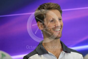 World © Octane Photographic Ltd. F1 USA Grand Prix, Austin Texas – Circuit of the Americas (COTA) Drivers’ Press Conference. Thursday 20th October 2016. Haas F1 Team – Romain Grosjean. Digital Ref :1739LB1D9085