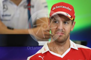 World © Octane Photographic Ltd. F1 USA Grand Prix, Austin Texas – Circuit of the Americas (COTA) Drivers’ Press Conference. Thursday 20th October 2016. Scuderia Ferrari – Sebastian Vettel. Digital Ref :1739LB1D9103