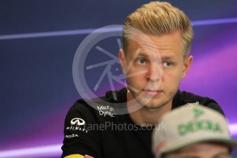 World © Octane Photographic Ltd. F1 USA Grand Prix, Austin Texas – Circuit of the Americas (COTA) Drivers’ Press Conference. Thursday 20th October 2016. Renault Sport F1 Team RS16 - Kevin Magnussen. Digital Ref :1739LB1D9151