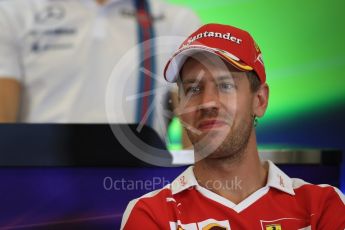 World © Octane Photographic Ltd. F1 USA Grand Prix, Austin Texas – Circuit of the Americas (COTA) Drivers’ Press Conference. Thursday 20th October 2016. Scuderia Ferrari – Sebastian Vettel. Digital Ref :1739LB1D9212