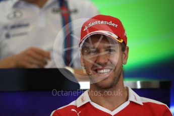 World © Octane Photographic Ltd. F1 USA Grand Prix, Austin Texas – Circuit of the Americas (COTA) Drivers’ Press Conference. Thursday 20th October 2016. Scuderia Ferrari – Sebastian Vettel. Digital Ref :1739LB1D9226