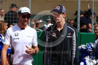 World © Octane Photographic Ltd. McLaren Honda MP4-31 – Jenson Button and Scuderia Toro Rosso STR11 – Daniil Kvyat. Sunday 23rd October 2016, F1 USA Grand Prix Drivers’ Parade, Austin, Texas – Circuit of the Americas (COTA). Digital Ref :1748LB1D3333