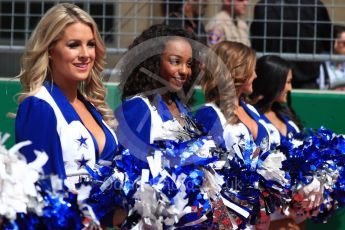 World © Octane Photographic Ltd. Dallas Cowboys cheerleaders. Sunday 23rd October 2016, F1 USA Grand Prix Drivers’ Parade, Austin, Texas – Circuit of the Americas (COTA). Digital Ref :1748LB1D3349