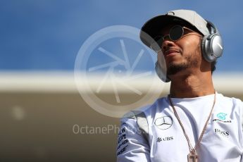 World © Octane Photographic Ltd. Mercedes AMG Petronas W07 Hybrid – Lewis Hamilton. Sunday 23rd October 2016, F1 USA Grand Prix Drivers’ Parade, Austin, Texas – Circuit of the Americas (COTA). Digital Ref :1748LB1D3402