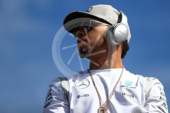 World © Octane Photographic Ltd. Mercedes AMG Petronas W07 Hybrid – Lewis Hamilton. Sunday 23rd October 2016, F1 USA Grand Prix Drivers’ Parade, Austin, Texas – Circuit of the Americas (COTA). Digital Ref :1748LB1D3416