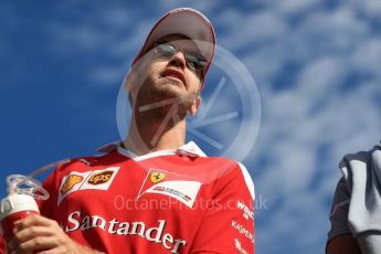 World © Octane Photographic Ltd. Scuderia Ferrari SF16-H – Sebastian Vettel. Sunday 23rd October 2016, F1 USA Grand Prix Drivers’ Parade, Austin, Texas – Circuit of the Americas (COTA). Digital Ref :1748LB1D3439