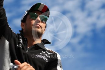 World © Octane Photographic Ltd. Sahara Force India VJM09 - Sergio Perez. Sunday 23rd October 2016, F1 USA Grand Prix Drivers’ Parade, Austin, Texas – Circuit of the Americas (COTA). Digital Ref :1748LB1D3448