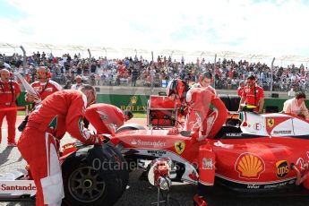 World © Octane Photographic Ltd. Scuderia Ferrari SF16-H – Kimi Raikkonen. Sunday 23rd October 2016, F1 USA Grand Prix Grid, Austin, Texas – Circuit of the Americas (COTA). Digital Ref :1748LB2D5869