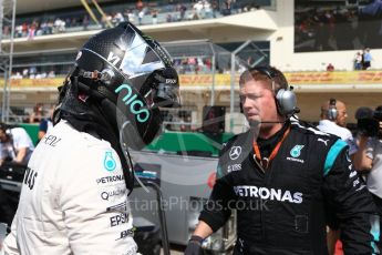 World © Octane Photographic Ltd. Mercedes AMG Petronas W07 Hybrid – Nico Rosberg. Sunday 23rd October 2016, F1 USA Grand Prix Grid, Austin, Texas – Circuit of the Americas (COTA). Digital Ref :1748LB2D5930