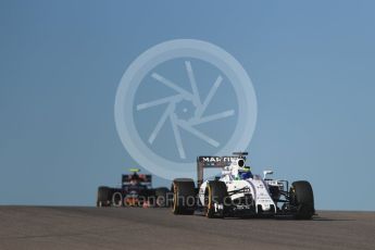 World © Octane Photographic Ltd. Williams Martini Racing, Williams Mercedes FW38 – Felipe Massa and Scuderia Toro Rosso STR11 – Carlos Sainz. Friday 21st October 2016, F1 USA Grand Prix Practice 1, Austin, Texas – Circuit of the Americas (COTA). Digital Ref :1742LB1D0081