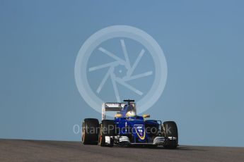 World © Octane Photographic Ltd. Sauber F1 Team C35 – Marcus Ericsson. Friday 21st October 2016, F1 USA Grand Prix Practice 1, Austin, Texas – Circuit of the Americas (COTA). Digital Ref :1742LB1D0129