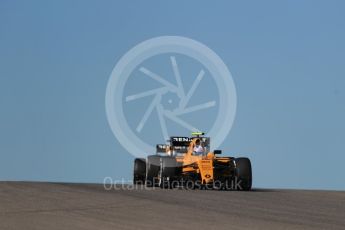 World © Octane Photographic Ltd. Renault Sport F1 Team RS16 – Jolyon Palmer and Kevin Magnussen. Friday 21st October 2016, F1 USA Grand Prix Practice 1, Austin, Texas – Circuit of the Americas (COTA). Digital Ref :1742LB1D0142