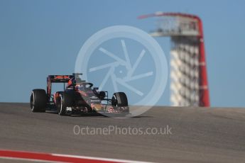 World © Octane Photographic Ltd. Scuderia Toro Rosso STR11 with Halo – Daniil Kvyat. Friday 21st October 2016, F1 USA Grand Prix Practice 1, Austin, Texas – Circuit of the Americas (COTA). Digital Ref :1742LB1D0218