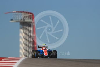 World © Octane Photographic Ltd. Manor Racing MRT05 – Esteban Ocon. Friday 21st October 2016, F1 USA Grand Prix Practice 1, Austin, Texas – Circuit of the Americas (COTA). Digital Ref :1742LB1D0280