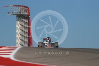 World © Octane Photographic Ltd. Haas F1 Team VF-16 – Romain Grosjean. Friday 21st October 2016, F1 USA Grand Prix Practice 1, Austin, Texas – Circuit of the Americas (COTA). Digital Ref :1742LB1D0318