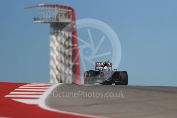 World © Octane Photographic Ltd. Sahara Force India VJM09 Development Driver – Alfonso Celis. Friday 21st October 2016, F1 USA Grand Prix Practice 1, Austin, Texas – Circuit of the Americas (COTA). Digital Ref :1742LB1D0339