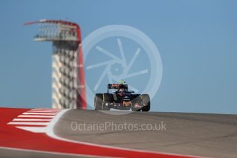 World © Octane Photographic Ltd. Scuderia Toro Rosso STR11 – Carlos Sainz. Friday 21st October 2016, F1 USA Grand Prix Practice 1, Austin, Texas – Circuit of the Americas (COTA). Digital Ref :1742LB1D0394