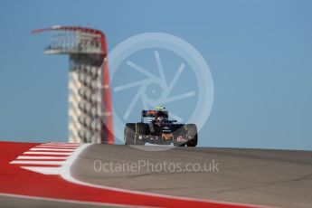 World © Octane Photographic Ltd. Scuderia Toro Rosso STR11 – Carlos Sainz. Friday 21st October 2016, F1 USA Grand Prix Practice 1, Austin, Texas – Circuit of the Americas (COTA). Digital Ref :1742LB1D0394
