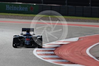 World © Octane Photographic Ltd. McLaren Honda MP4-31 – Fernando Alonso. Friday 21st October 2016, F1 USA Grand Prix Practice 1, Austin, Texas – Circuit of the Americas (COTA). Digital Ref :1742LB1D0506