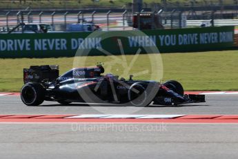 World © Octane Photographic Ltd. McLaren Honda MP4-31 – Jenson Button. Friday 21st October 2016, F1 USA Grand Prix Practice 1, Austin, Texas – Circuit of the Americas (COTA). Digital Ref :1742LB2D4864