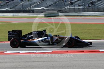 World © Octane Photographic Ltd. Sahara Force India VJM09 Development Driver – Alfonso Celis. Friday 21st October 2016, F1 USA Grand Prix Practice 1, Austin, Texas – Circuit of the Americas (COTA). Digital Ref :1742LB2D4903