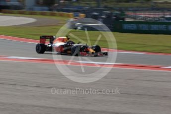 World © Octane Photographic Ltd. Red Bull Racing RB12 – Max Verstappen. Friday 21st October 2016, F1 USA Grand Prix Practice 1, Austin, Texas – Circuit of the Americas (COTA). Digital Ref :1742LB2D4938