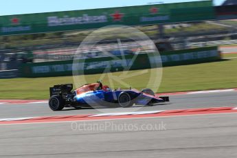 World © Octane Photographic Ltd. Manor Racing MRT05 – Esteban Ocon. Friday 21st October 2016, F1 USA Grand Prix Practice 1, Austin, Texas – Circuit of the Americas (COTA). Digital Ref :1742LB2D4954