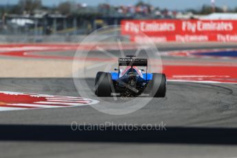World © Octane Photographic Ltd. Manor Racing MRT05 - Pascal Wehrlein. Friday 21st October 2016, F1 USA Grand Prix Practice 2, Austin, Texas – Circuit of the Americas (COTA). Digital Ref :1743LB1D0675