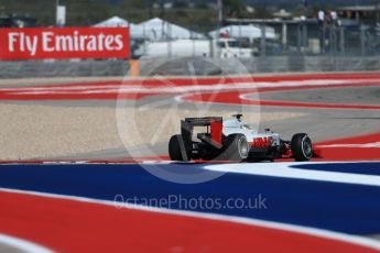 World © Octane Photographic Ltd. Haas F1 Team VF-16 - Esteban Gutierrez. Friday 21st October 2016, F1 USA Grand Prix Practice 2, Austin, Texas – Circuit of the Americas (COTA). Digital Ref :1743LB1D0707