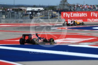 World © Octane Photographic Ltd. Scuderia Toro Rosso STR11 – Daniil Kvyat. Friday 21st October 2016, F1 USA Grand Prix Practice 2, Austin, Texas – Circuit of the Americas (COTA). Digital Ref :1743LB1D0834