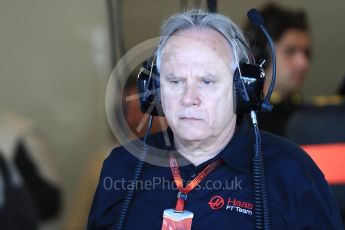 World © Octane Photographic Ltd. Haas F1 Team - Gene Haas. Saturday 22nd October 2016, F1 USA Grand Prix Practice 3, Austin, Texas – Circuit of the Americas (COTA). Digital Ref :1745LB1D1613