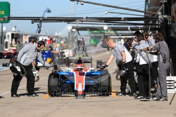 World © Octane Photographic Ltd. Manor Racing MRT05 – Esteban Ocon. Saturday 22nd October 2016, F1 USA Grand Prix Practice 3, Austin, Texas – Circuit of the Americas (COTA). Digital Ref :1745LB1D1932