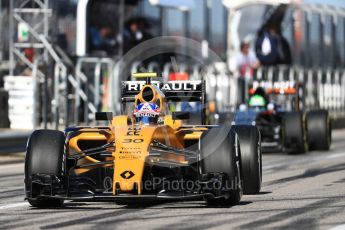 World © Octane Photographic Ltd. Renault Sport F1 Team RS16 – Jolyon Palmer and Sahara Force India VJM09 - Nico Hulkenberg. Saturday 22nd October 2016, F1 USA Grand Prix Practice 3, Austin, Texas – Circuit of the Americas (COTA). Digital Ref :1745LB1D2095