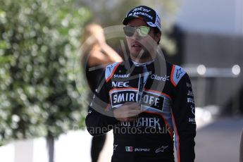 World © Octane Photographic Ltd. Sahara Force India VJM09 - Sergio Perez. Saturday 22nd October 2016, F1 USA Grand Prix Qualifying, Austin, Texas – Circuit of the Americas (COTA). Digital Ref :1747LB1D2751